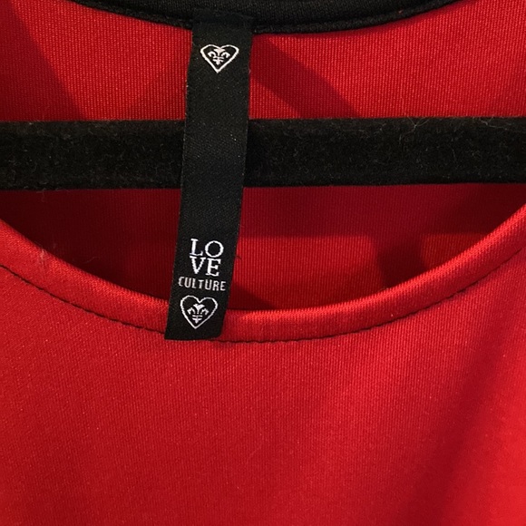 LOVE CULTURE💫 Women’s Sexy♥️Red/Black Peplum Style Stretchy Dress - Picture 7 of 8